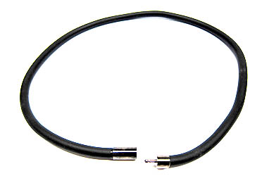 Kautschukband 45cm schwarz 6mm oxyd Verschluss
